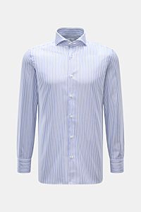 Giampaolo Oxford-Hemd Haifisch-Kragen weiß/dunkelblau gestreift