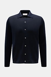 Della Ciana Knit shirt Kent collar navy