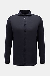 Altea Leinenhemd 'Mercer' Haifisch-Kragen navy