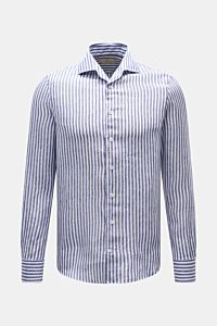 Aurélien Leinenhemd Haifisch-Kragen navy/weiß gestreift