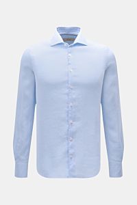 Aurélien Leinenhemd Haifisch-Kragen hellblau