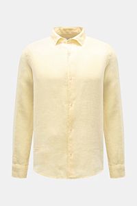 04651/ A trip in a bag Linen shirt narrow collar pastel yellow