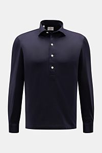 Giampaolo Jersey Popover-Hemd Haifisch-Kragen navy