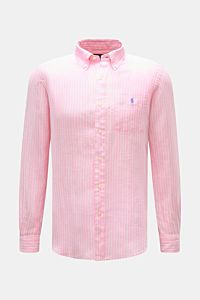 Polo Ralph Lauren Chambray-Leinenhemd Button-Down-Kragen rosé/weiß gestreift