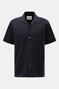 Closed Kurzarmhemd Kubanischer Kragen dark navy
