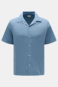 04651/ A trip in a bag Kurzarmhemd Kubanischer Kragen rauchblau