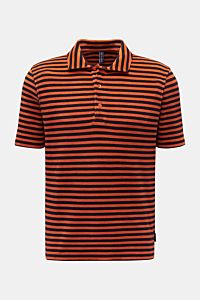04651/ A trip in a bag Frottee-Poloshirt 'Terry Stripe Polo' orange/schwarz gestreift