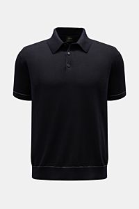 Brioni Kurzarm-Strickpolo dark navy