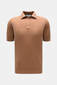 Lardini Kurzarm-Strickpolo hellbraun