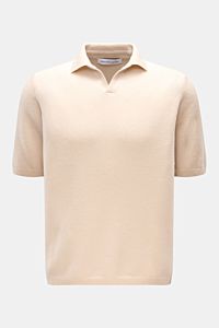 Iris von Arnim Kurzarm-Strickpolo 'Ameca' beige