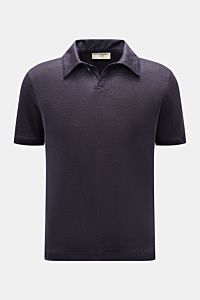 Officine Générale Kurzarm-Strickpolo 'Simon' navy meliert