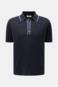 Piacenza 1733 Short sleeve knit polo dark navy