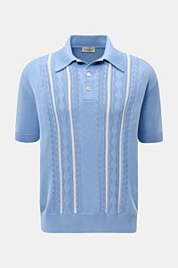Piacenza 1733 Short sleeve knit polo smoky blue