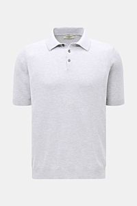 Piacenza 1733 Kurzarm-Strickpolo hellgrau meliert