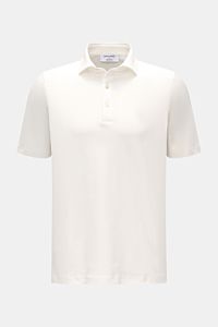 Gran Sasso Jersey-Poloshirt offwhite, Slim Fit, reine Baumwolle, weicher Griff, klassischer Polokragen, frontale Produktaufnahme.