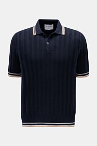FTC Cashmere Kurzarm-Strickpolo navy