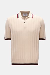 FTC Cashmere Kurzarm-Strickpolo beige