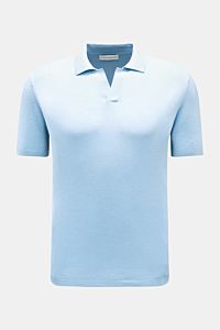 Kiefermann Merino Kurzarm-Strickpolo 'Luras' hellblau