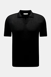 Kiefermann Merino short sleeve knit polo 'Luras' black