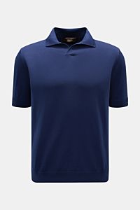 Filippo de Laurentiis Short sleeve knit polo dark blue