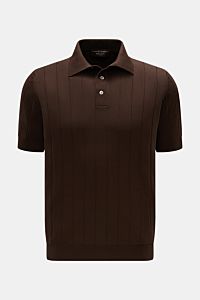 Filippo de Laurentiis Kurzarm-Strickpolo dunkelbraun