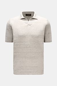 Filippo de Laurentiis Kurzarm-Strickpolo 'Skipper' grau/anthrazit meliert