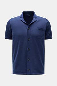 Drumohr Short sleeve knit shirt dark blue