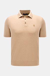 Polo Ralph Lauren Kurzarm-Strickpolo beige meliert