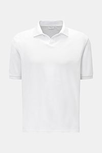 Front view of the 04651/ A trip in a bag Terry polo shirt 'Terry Johnny' white, a short sleeve cotton terry polo with soft feel and regular fit.

Holiday feel you can wear: This short sleeve polo shirt in comfortable cotton terry by 04651/ A TRIP IN A 