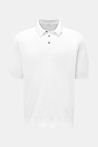 04651/ A trip in a bag Kurzarm-Strickpolo 'Pima Cotton' weiß