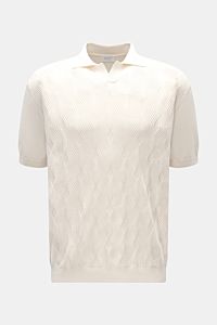 04651/ A trip in a bag Kurzarm-Strickpolo 'Jacquard Johnny' creme