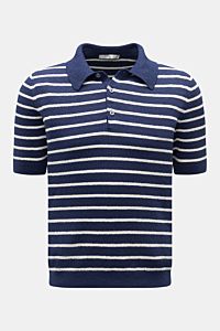 Circolo 1901 Frottee-Kurzarm-Strickpolo navy/weiß gestreift
