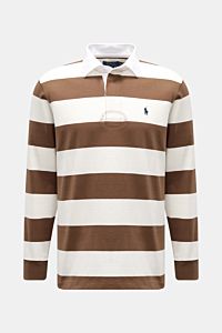 Polo Ralph Lauren Jersey Longsleeve-Poloshirt weiß/braun gestreift