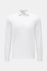 Fedeli Jersey Longsleeve-Poloshirt weiß