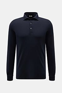 Front view of BRAUN Hamburg Jersey long sleeve polo shirt navy, slim fit with shark collar, three-button placket, barrel cuffs, and side vents.

Description: Sporty style for the new season: BRAUN HAMBURG has processed pure cotton into comfortable jers