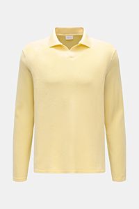 04651/ A trip in a bag Frottee Longsleeve-Poloshirt 'Terry Johnny' pastellgelb