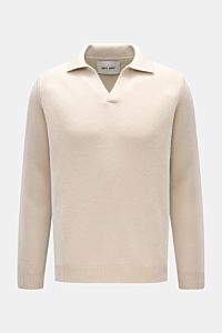 Soft Goat Cashmere Strickpolo beige