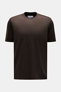 Marco Pescarolo Rundhals-T-Shirt 'James' dunkelbraun meliert