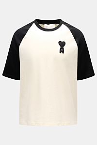 Ami Paris T-Shirt 'Boxy Fit' creme/schwarz