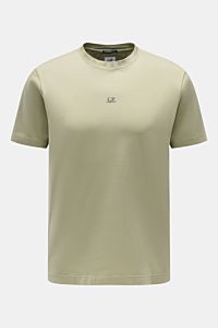 C.P. Company Rundhals-T-Shirt oliv, Slim Fit aus mercerisierter Baumwolle, weicher Griff, Frontansicht mit kleinem Logo-Print auf der Brust.