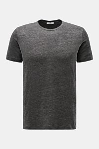 Stefan Brandt Leinen Rundhals-T-Shirt 'Enno' dunkelgrau meliert