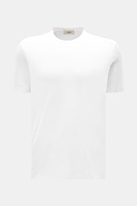 Piacenza 1733 Rundhals-T-Shirt weiß, Frontansicht, reine Baumwolle, feine Jersey-Qualität, Regular Fit, sehr weicher Griff, Rundhalsausschnitt.