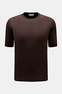 Piacenza 1733 Kurzarmpullover dunkelbraun