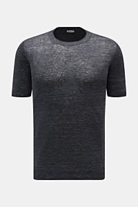 Gran Sasso Leinen Kurzarmpullover dunkelgrau