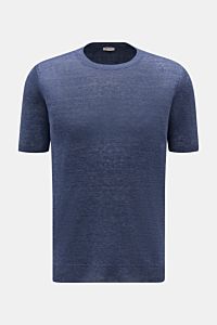 Gran Sasso Leinen Kurzarmpullover graublau