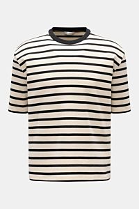 Kiefermann Rundhals-T-Shirt 'Bernodino' offwhite/schwarz gestreift