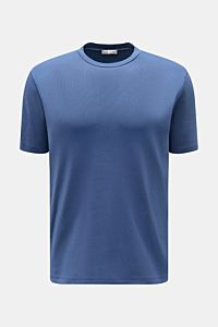 Kiefermann Rundhals-T-Shirt 'Arndell' dunkelblau, frontale Nahaufnahme, elastische Baumwolle, weicher Griff, Regular Fit, Rundhalsausschnitt.