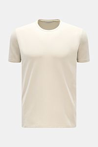 Kiefermann Rundhals T-Shirt 'Hero' sand, frontale Ansicht, Extra Slim Fit, elastisches Baumwoll-Modal-Jersey, weicher, glatter Griff.