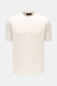 Filippo de Laurentiis Feinstrick-Kurzarmpullover creme