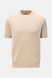Aurélien Short sleeve jumper 'Cashwool' beige mottled